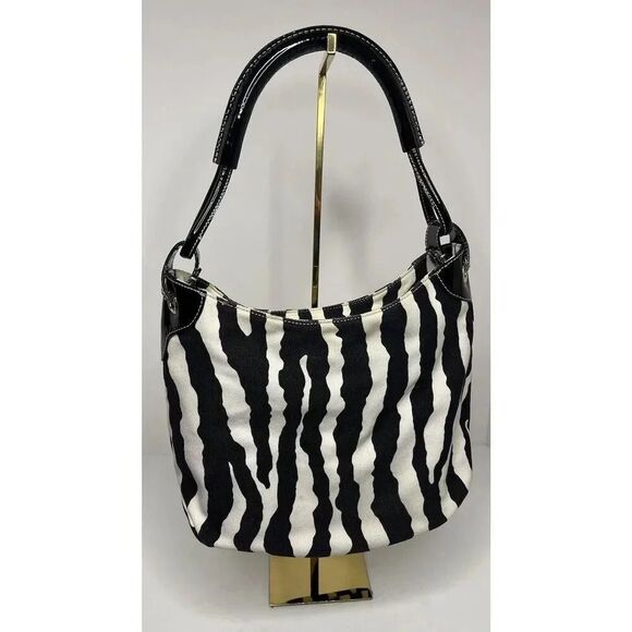 Kate Spade Y2K Zebra Print‎ Canvas Shoulder Bag - Picture 4 of 10